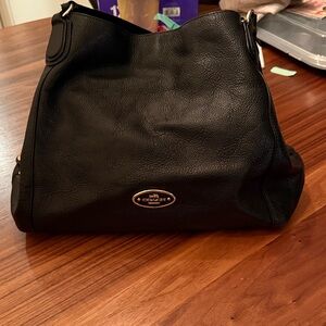 Coach Black Leather Hobo Bag